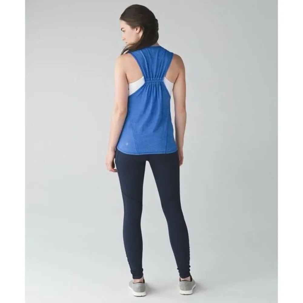Lululemon In A Cinch Tank Heathered Pipe Dream Blue Size 8